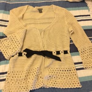 Ann Taylor ivory cardigan